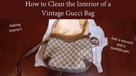 how to clean inside of gucci purse|repairing vintage Gucci handbag.